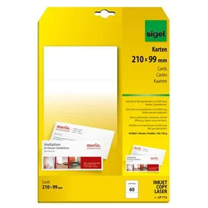 sigel PC-Korrespondenz-Karten, DIN lang, weiß, 185 g/qm, MP (EAN: 4004360997563)