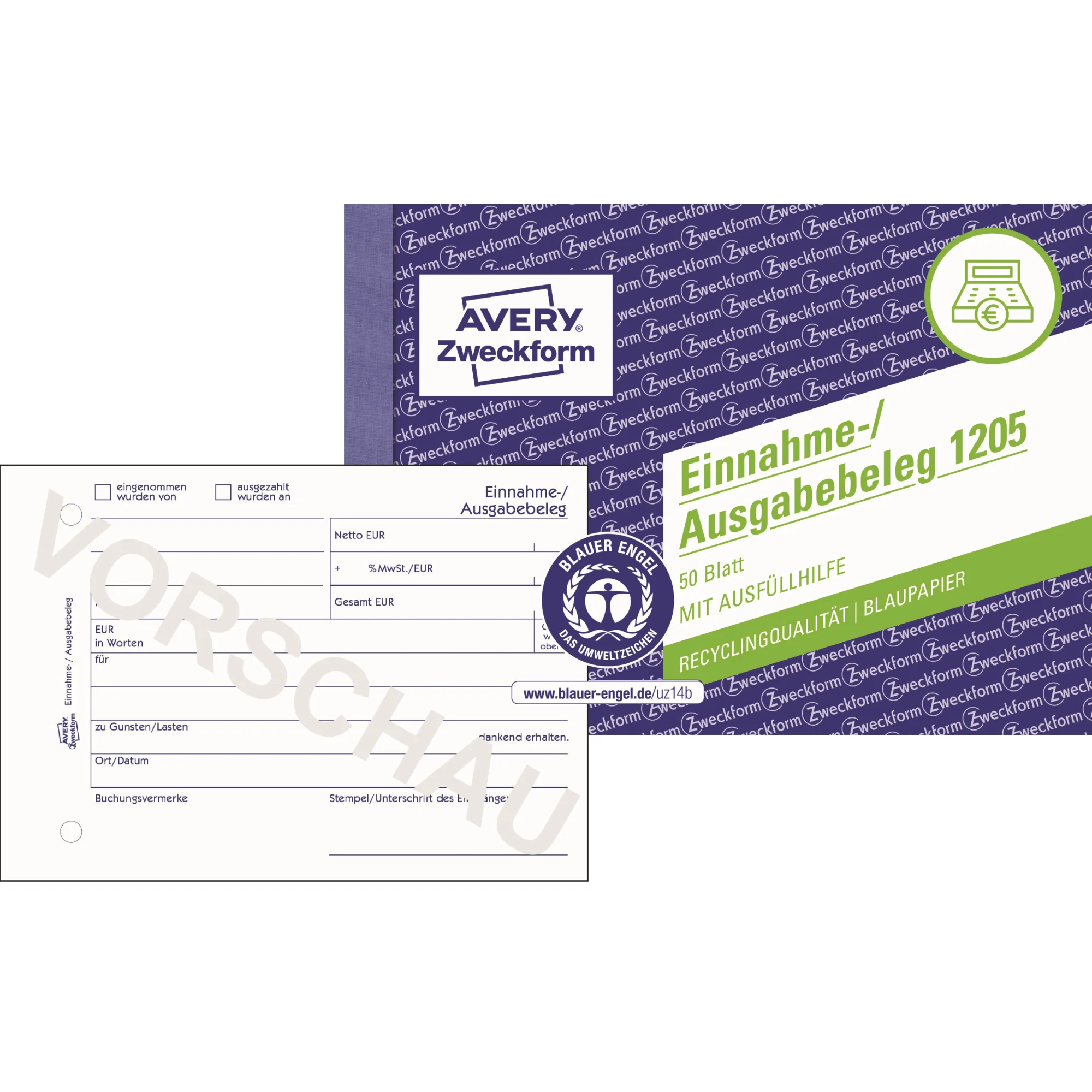AVERY Zweckform Formularbuch "Einnahme-/Ausgabebeleg" (EAN: 4004182012055)