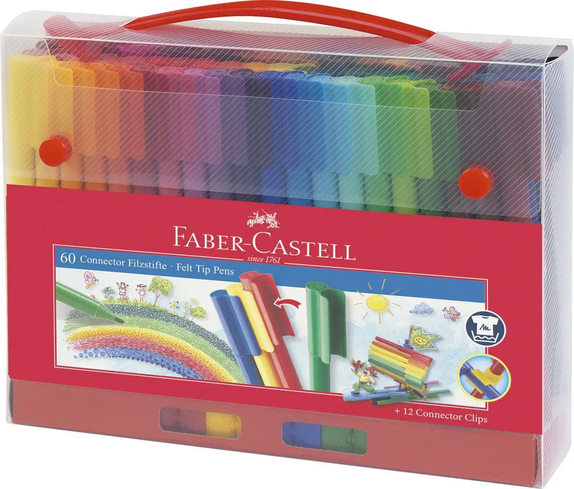 FABER-CASTELL Fasermaler CONNECTOR PEN, 60er Koffer (EAN: 4005401555605)