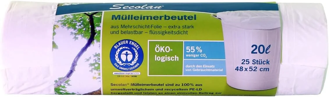 Secolan Mülleimerbeutel, naturweiß, 20 Liter (EAN: 4260123533274)