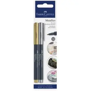 FABER-CASTELL Metallics Marker, 2er Blisterkarte (EAN: 4005401607960)