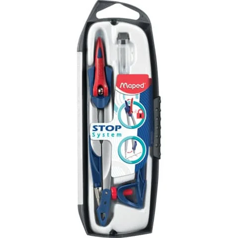 Maped Zirkelkasten Stop System, 3-teilig, blau (EAN: 3154141961007)