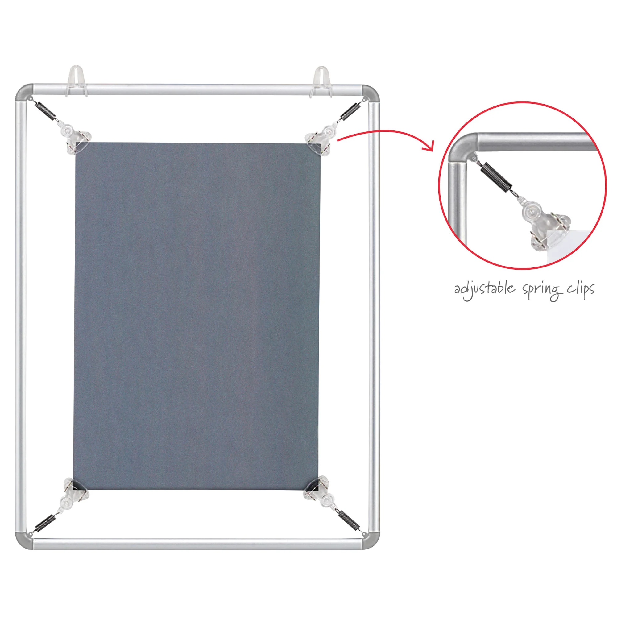 FRANKEN Spannrahmen, für DIN A1, Maße: (B)694 x (H)941 mm, silber mit schwarzen Kappen (EAN: 4016946188678)