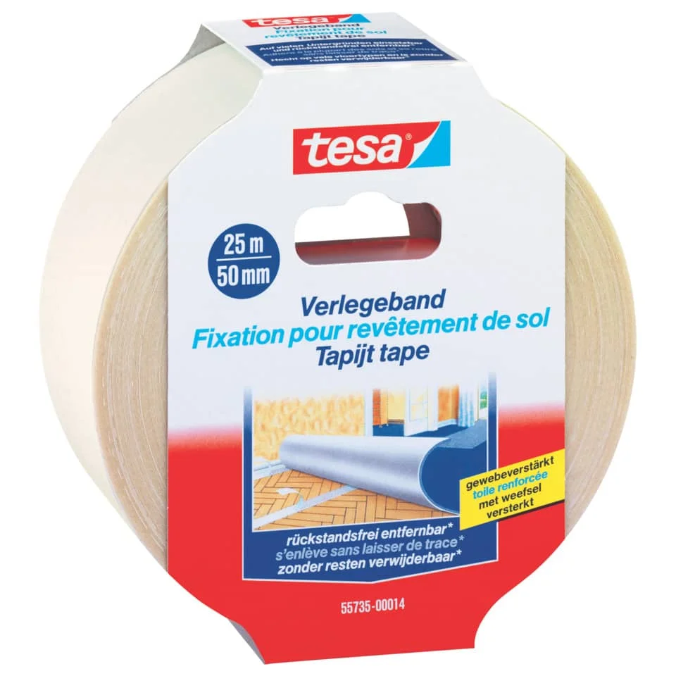 tesa Verlegeband, rückstandsfrei entfernbar, 50 mm x 25 m (EAN: 4005800222283)