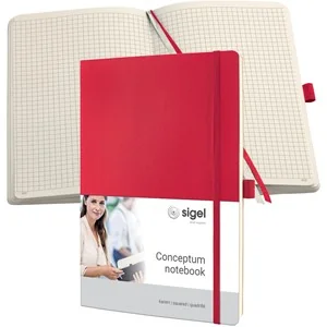 sigel Notizbuch Conceptum, DIN A4, kariert, rot (EAN: 4004360836671)