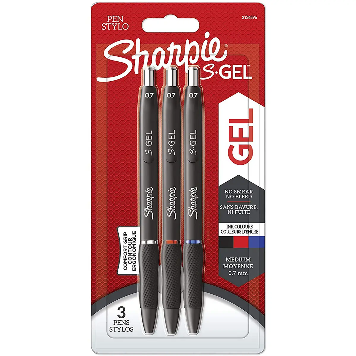 Sharpie Gelschreiber S-GEL, 0,7 mm, sortiert, 3er Blister (EAN: 3026981365966)