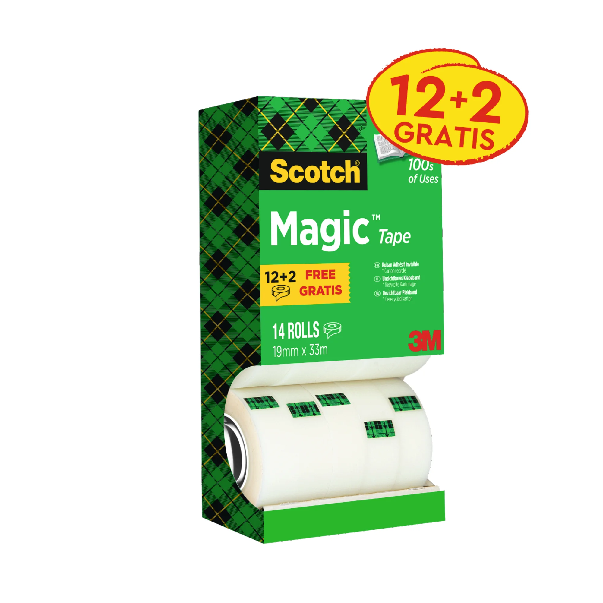 3M Scotch Klebefilm Magic 810, 19 mm x 33 m, 10+4 GRATIS (EAN: 4046719071371)