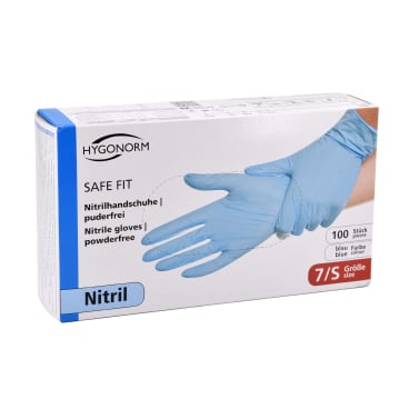 HYGONORM Nitril-Handschuh Safe Fit, S, blau, puderfrei (EAN: 4015544711417)