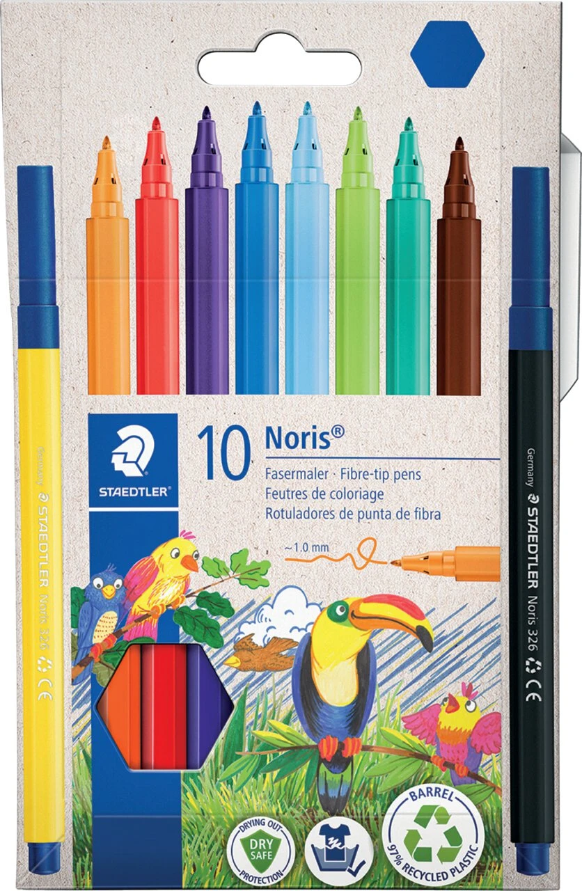 STAEDTLER Fasermaler Noris, 10er Kartonetui (EAN: 4007817086186)