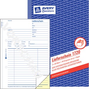 AVERY Zweckform Formularbuch "Lieferschein", SD, 4+1 GRATIS (EAN: 4004182205716)