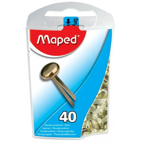 Maped Rundkopf-Musterbeutelklammern, aus Messing, 17 mm (EAN: 3154143300118)