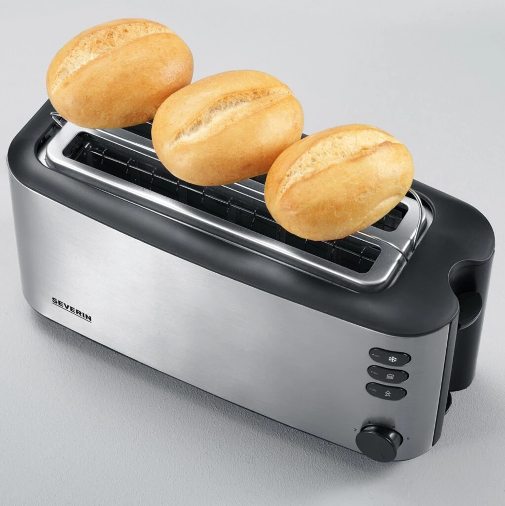 SEVERIN 4-Scheiben-Toaster AT 2509, Edelstahl / schwarz (EAN: 4008146250903)