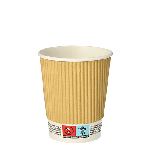 PAPSTAR Papp-Trinkbecher "pure" Ripple Wall, 0,2 l, beige (EAN: 4002911862704)