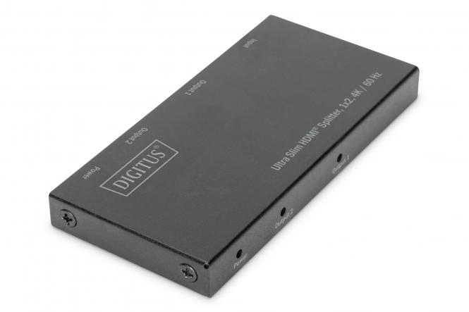 DIGITUS Ultra Slim HDMI Splitter, 1x2, 4K/60 Hz, schwarz (EAN: 4016032465058)