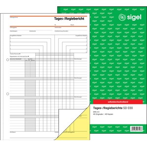sigel Formularbuch "Tages-/Regiebericht", A4, 2 x 40 Blatt (EAN: 4004360972966)
