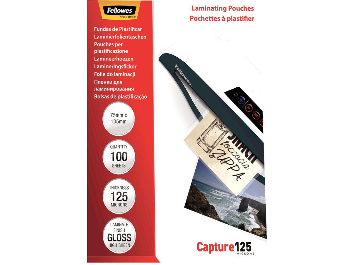 Fellowes Laminierfolientasche, 75 x 105 mm, 250 mic (EAN: 0077511530692)