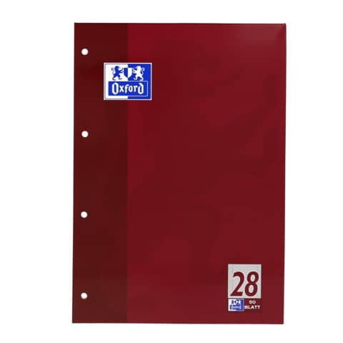 Oxford Schulblock DIN A4, 50 Blatt, kopfgeleimt, Lineatur 28 (EAN: 4006144582163)