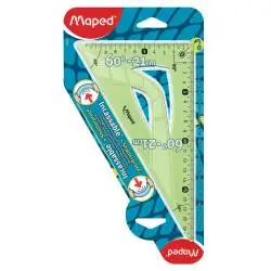 Maped Zeichendreieck Flex 60 Grad, Kathetenlänge: 210 mm, blau & grün (EAN: 3154142446213)