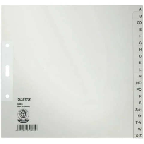 LEITZ Tauenpapier-Register, A-Z, A4, halbe Höhe, 20-teilig, grau (EAN: 4002432328789)