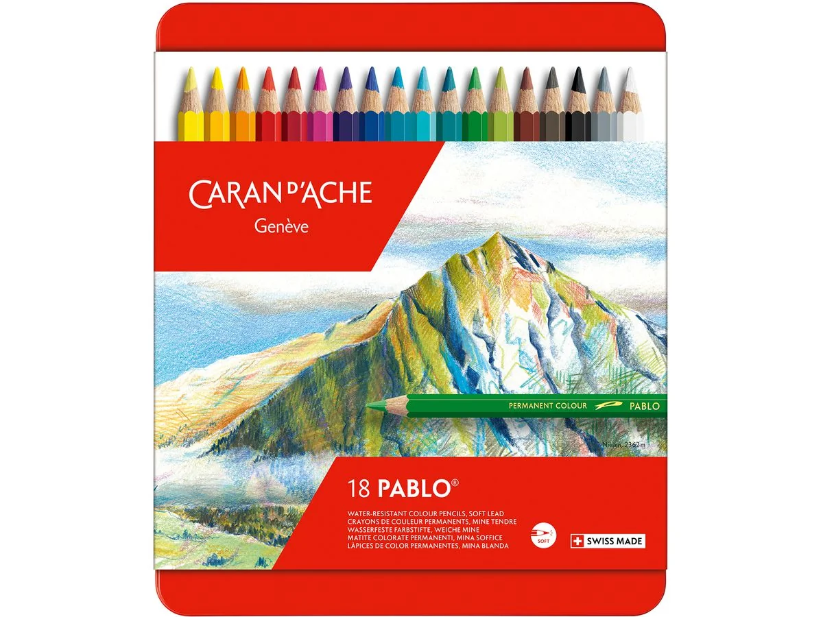 CARAN D'ACHE Buntstifte PABLO, 18er Metalletui (EAN: 7610186093180)