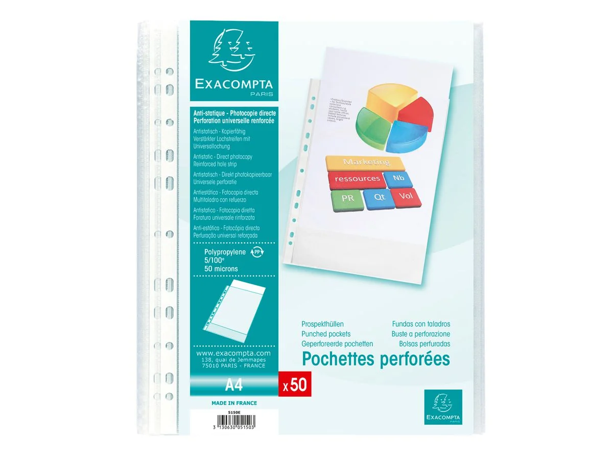 EXACOMPTA Prospekthülle, DIN A4, PP, genarbt transparent (EAN: 3130630051503)