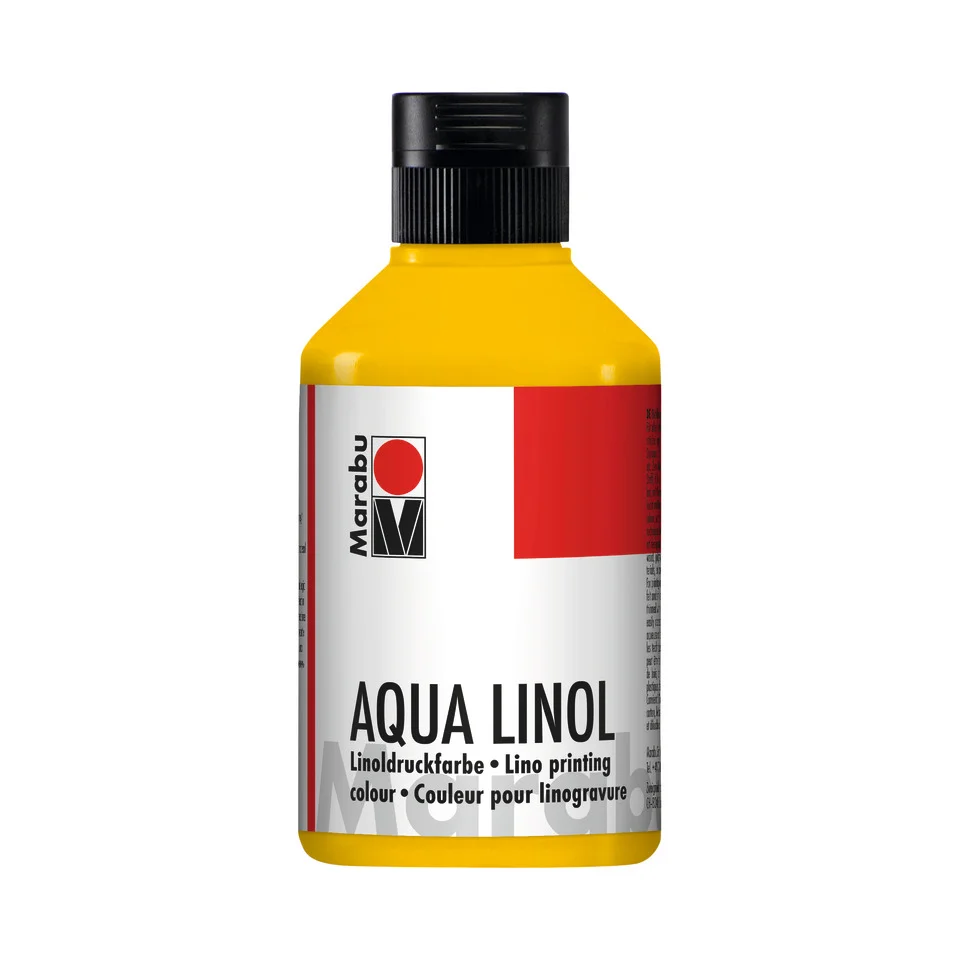 Marabu Aqua-Linoldruckfarbe, mittelgelb, 250 ml (EAN: 4007751372468)