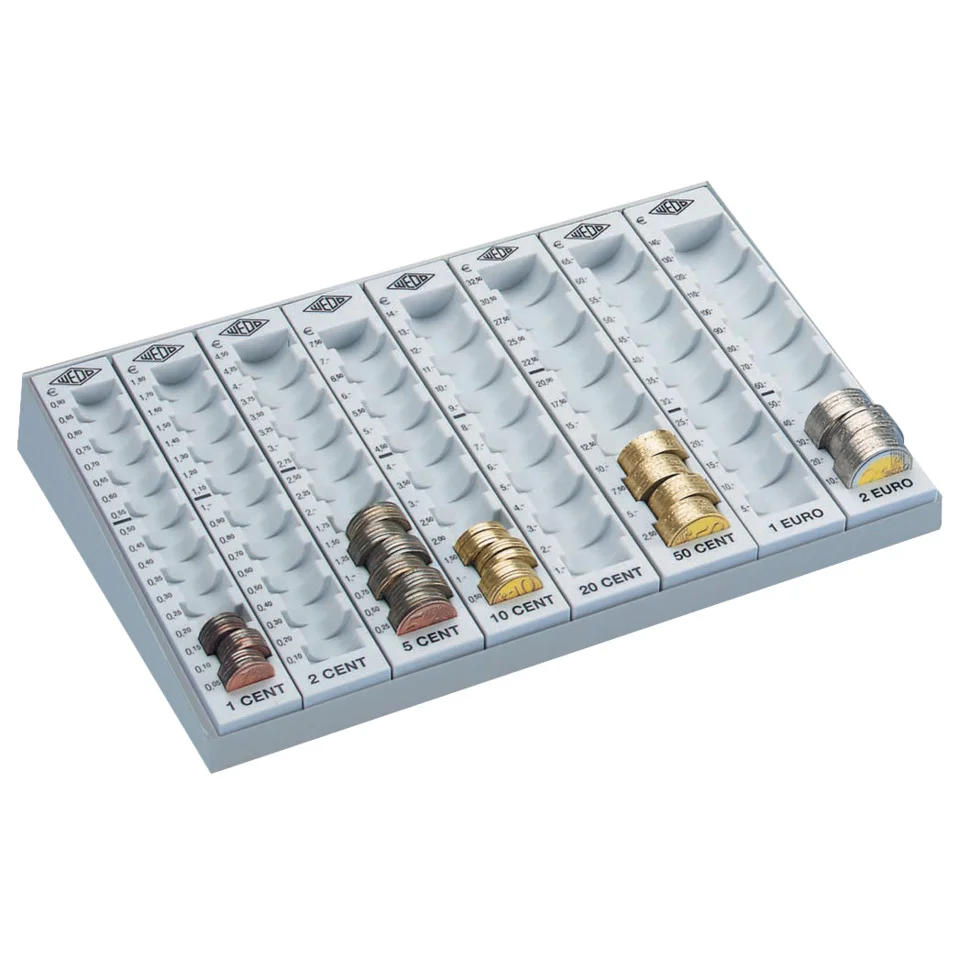 WEDO Zählbrett mit 8 losen Münzrillen, lichtgrau (EAN: 4003801055190)
