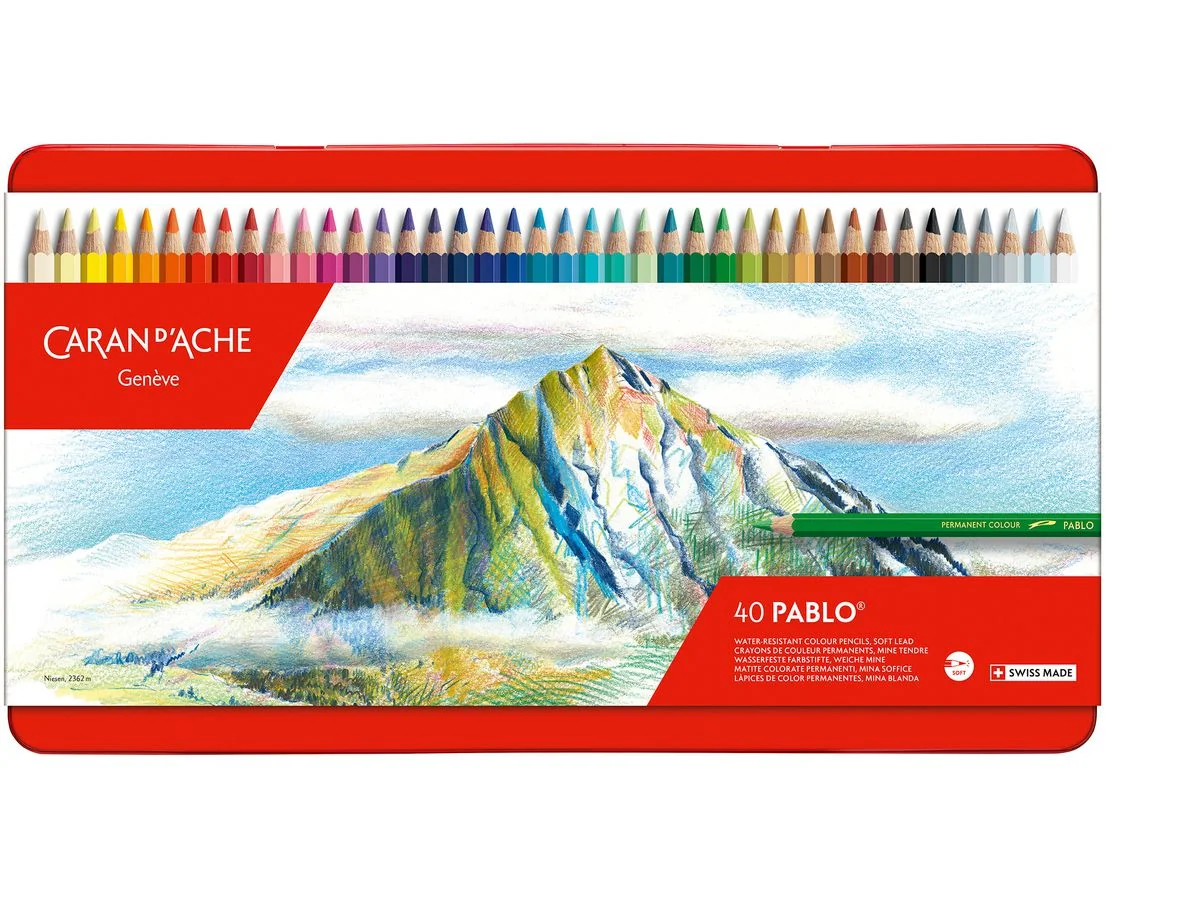 CARAN D'ACHE Buntstifte PABLO, 40er Metalletui (EAN: 7610186093401)
