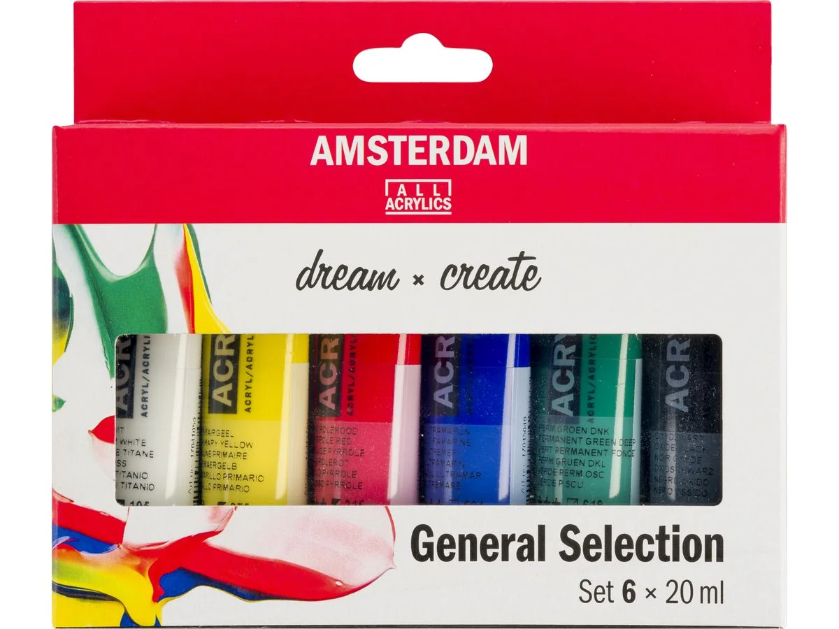 ROYAL TALENS Acrylfarbe AMSTERDAM General Selection, 6x20 ml (EAN: 8712079329310)