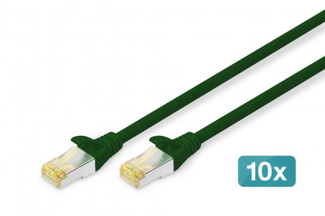DIGITUS Patchkabel, Kat. 6A, S/FTP, 1,0 m, grün, Set (EAN: 4016032469124)