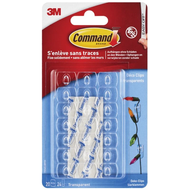 3M Command Deko-Clip, Kunststoff, Größe: XS, transparent (EAN: 4046711601286)