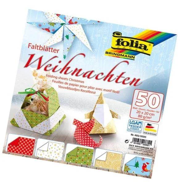 folia Faltblätter "Weihnachten", 200 x 200 mm, 80 g/qm (EAN: 4001868066821)