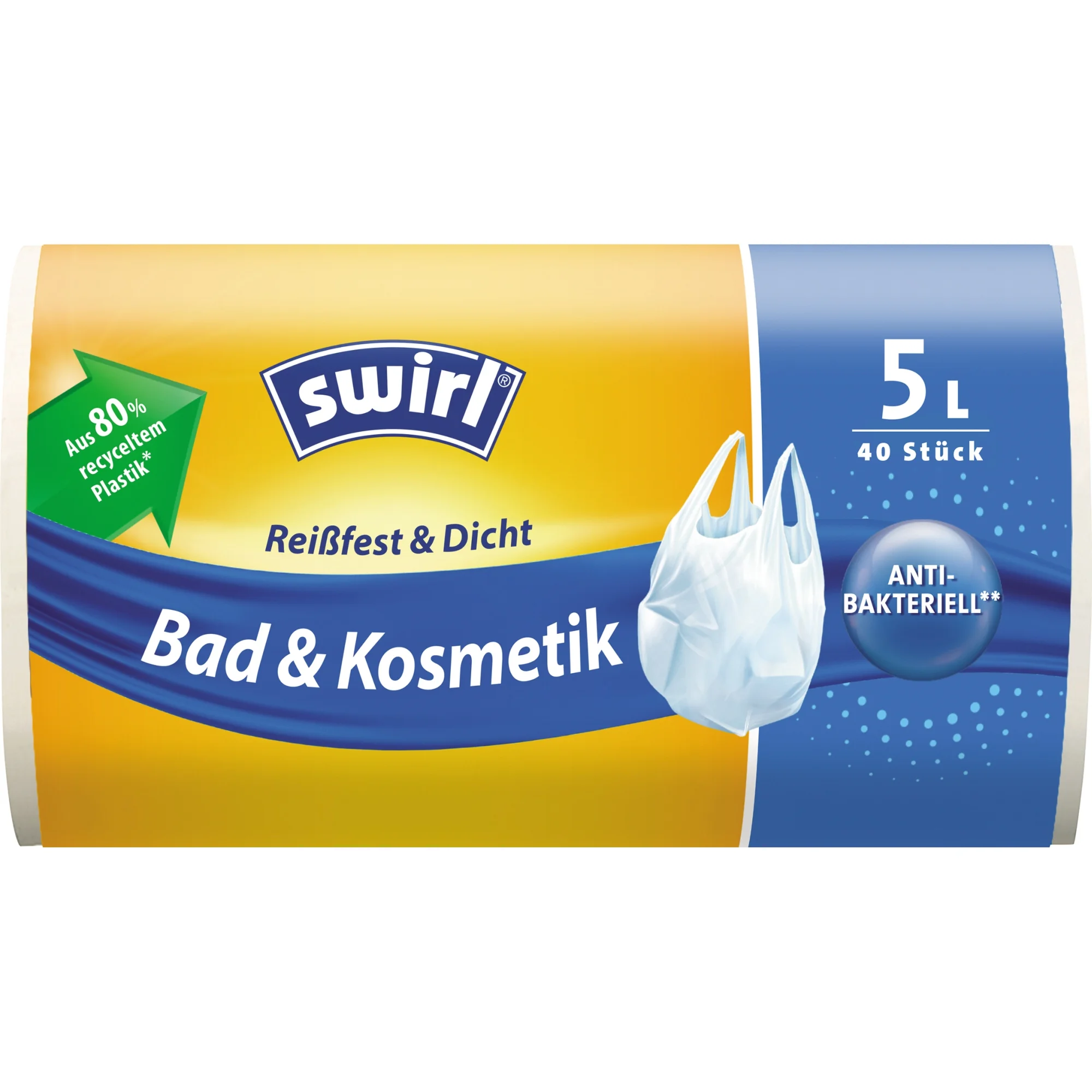 swirl Mülleimerbeutel, mit Tragegriff, transparent, 5 Liter (EAN: 4008871215642)