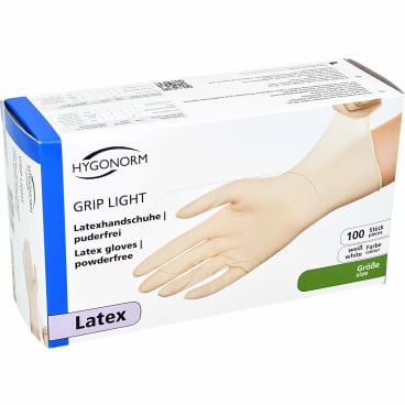 HYGONORM Latex-Handschuh "GRIP LIGHT", S, weiß, puderfrei (EAN: 4015544267693)