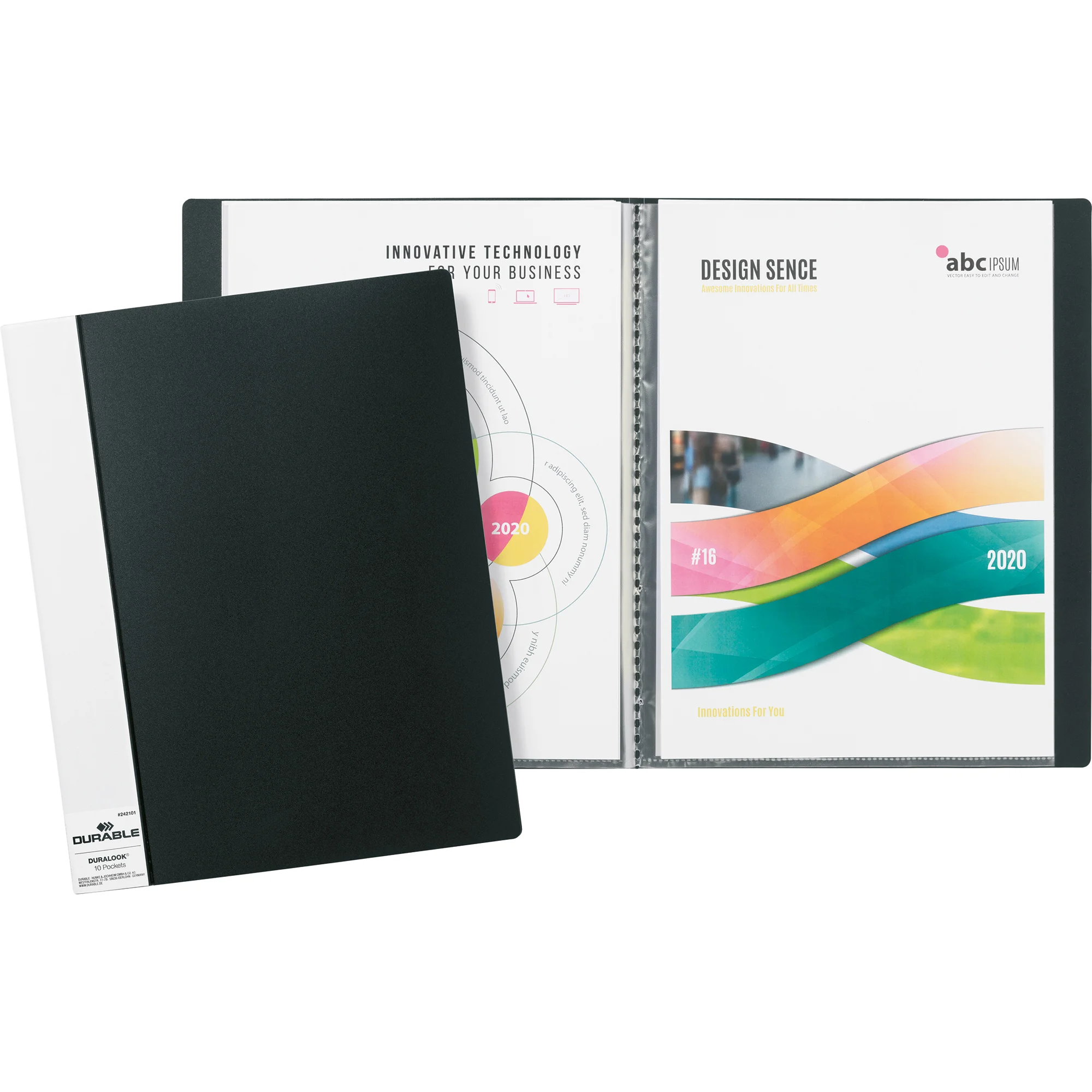 DURABLE Sichtbuch DURALOOK, A4, mit 10 Sichthüllen, schwarz (EAN: 4005546241128)