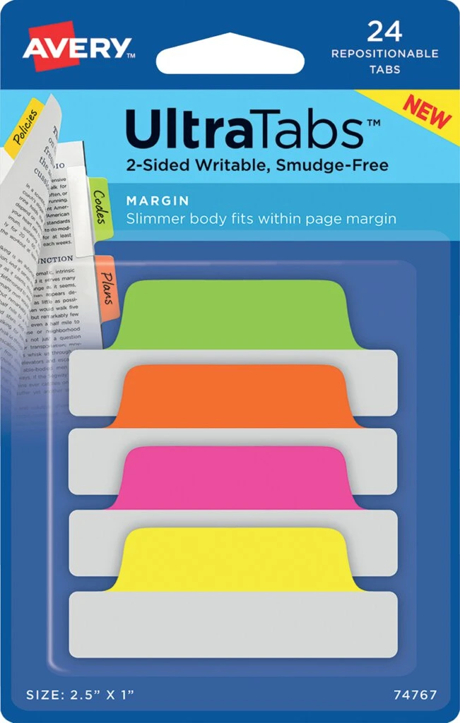 AVERY Zweckform Haftstreifen UltraTabs Neon, 63,5 x 25 mm (EAN: 4004182335178)