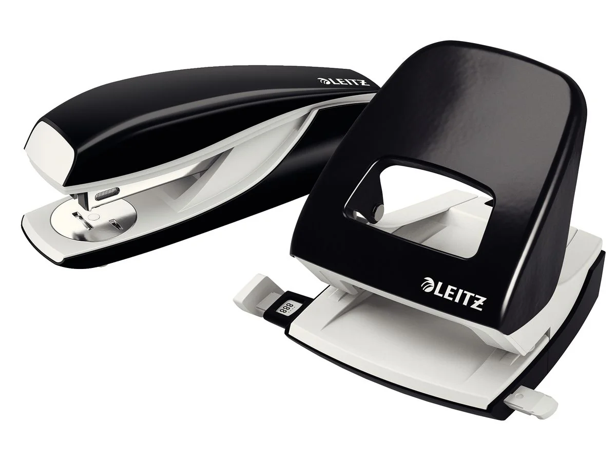 LEITZ Heftgerät- & Locher-Set Nexxt WOW, schwarz-metallic (EAN: 4002432121595)