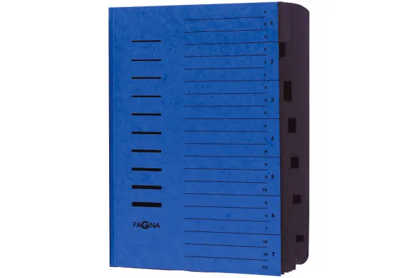 PAGNA Ordnungsmappe, DIN A4, aus Karton, 7 Fächer, blau (EAN: 4013951002135)