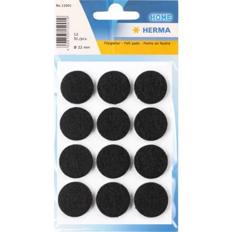 HERMA Filzgleiter, Durchmesser: 22 mm, schwarz (EAN: 4008705150019)