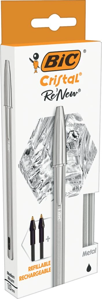 BIC Kugelschreiber Cristal RE'NEW, schwarz (EAN: 3086123640122)