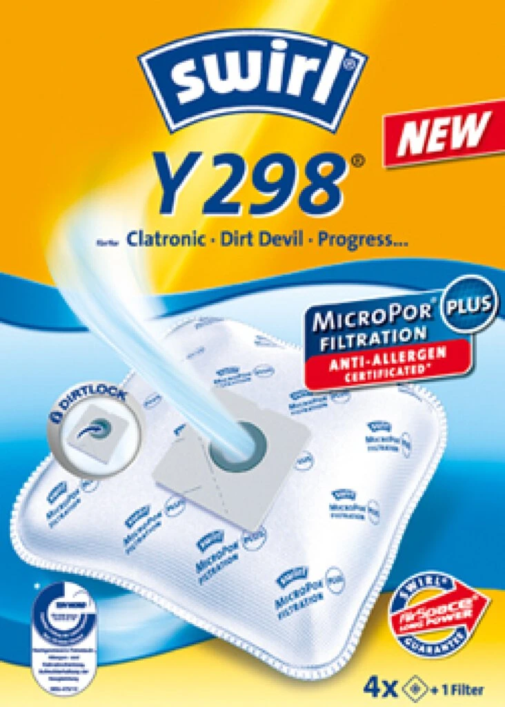 swirl Staubsaugerbeutel Y 298, mit MicroporPlus-Filter (EAN: 4006508205851)