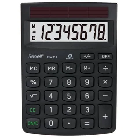 Rebell Umwelt-Tischrechner Eco 310, schwarz (EAN: 8595179504104)