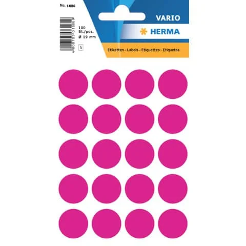 HERMA Markierungspunkte, Durchmesser: 19 mm, pink (EAN: 4008705018869)