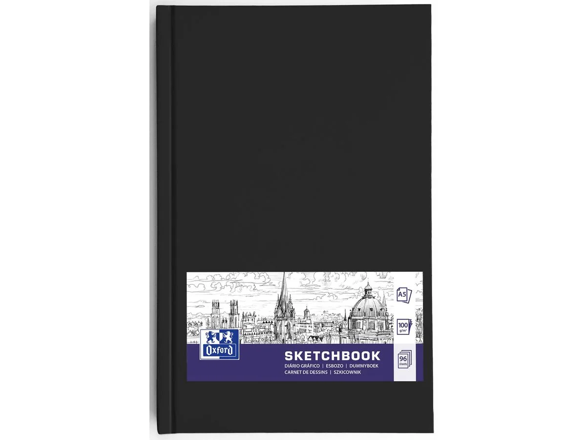 Oxford Skizzenbuch Hardcover, DIN A5, 96 Blatt, schwarz (EAN: 5904017390862)