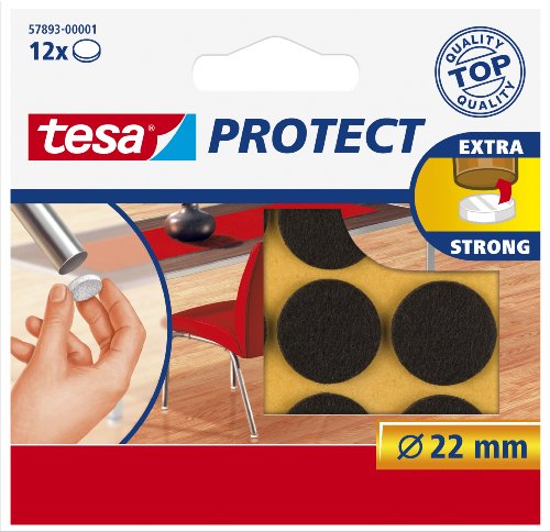 tesa Protect Filzgleiter, braun, Durchmesser: 22 mm (EAN: 4042448885029)