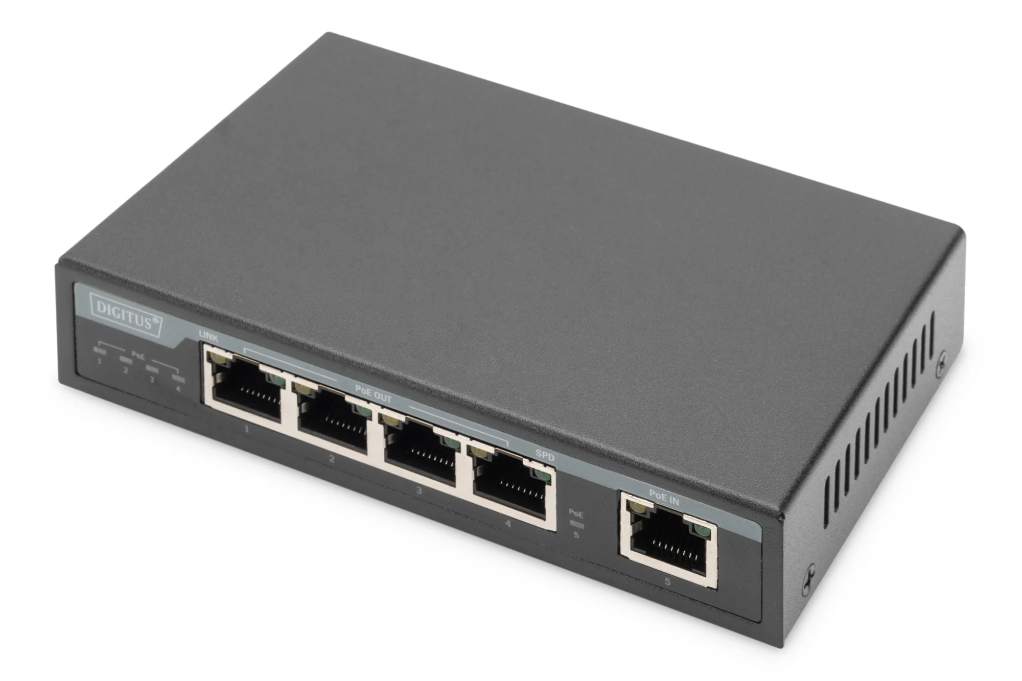 DIGITUS Gigabit 4PPoE Indoor Extender, 4-Port, 802.3at, 60 W (EAN: 4016032486121)