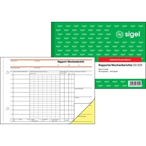 sigel Formularbuch "Rapport/Wochenbericht", A5 quer, SD (EAN: 4004360972959)