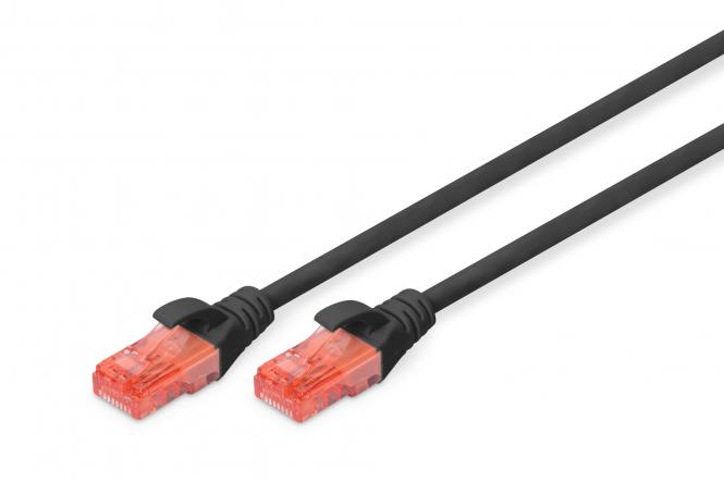 DIGITUS Patchkabel, Kat.6, U/UTP, 0,50 m, schwarz (EAN: 4016032387626)
