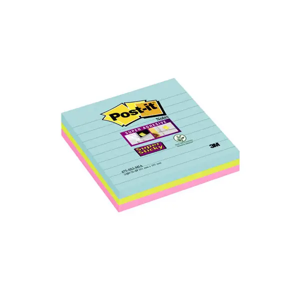 Post-it Haftnotizen super sticky notes, liniert, 101x101 mm (EAN: 0076308871697)
