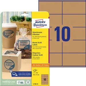 AVERY Zweckform Naturbraune Etiketten, 105 x 57 mm (EAN: 4004182171080)